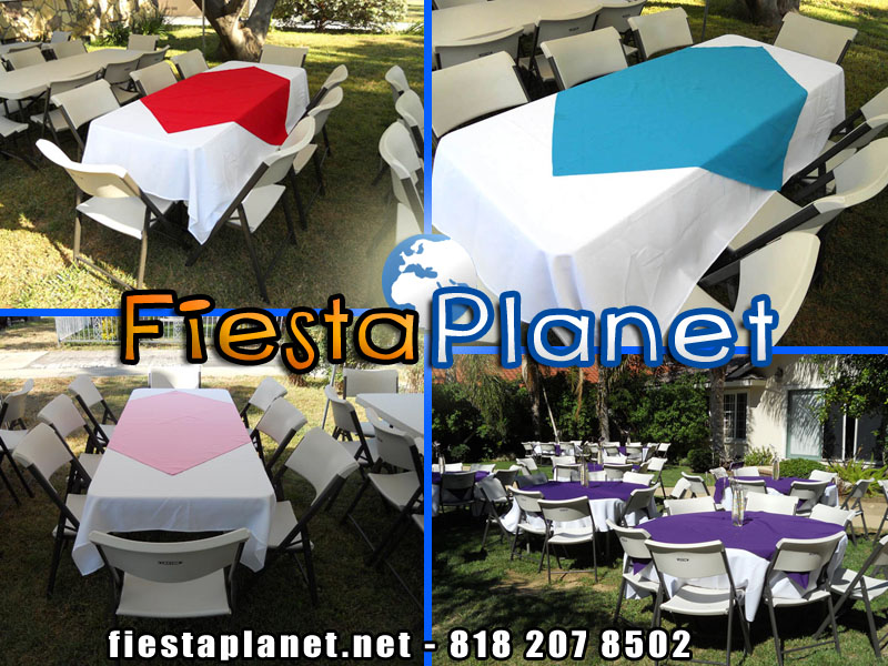 Tables Chairs Linen Table Cloths for rent Rectangular and Round ...