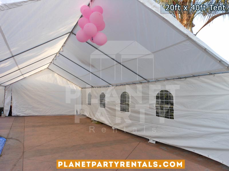 20ft x 40ft White Party Tent with Sidewalls | San Fernando Valley Tent Rentals | Party Rental Equipment