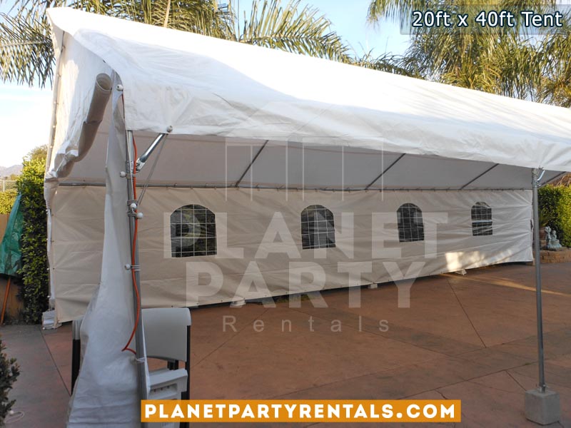 20ft x 40ft White Party Tent with Sidewalls | San Fernando Valley Tent Rentals | Party Rental Equipment