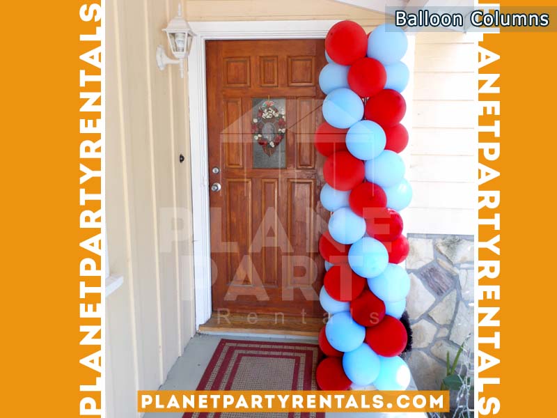 Balloon Column with 2 colors Red and Light Blue